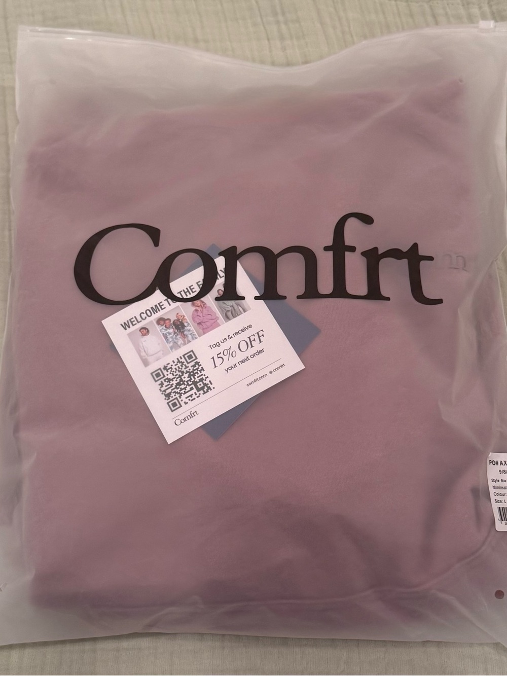 COMFRT BRAND Minimalist Unisex Hoodie - Color: Orchid - Size: Large - Picture 3 of 4